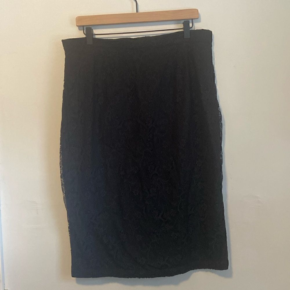Bettie Page Tatyanna Black Lace Retro Vintage Pinup Pencil Skirt Size 3XL